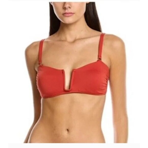 Andie Swim Cartegena Bikini Top Large Terracotta Nylon Spandex Blend - Picture 1 of 5